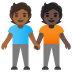 🧑🏾‍🤝‍🧑🏿 people holding hands: medium-dark skin tone, dark skin tone display on Google